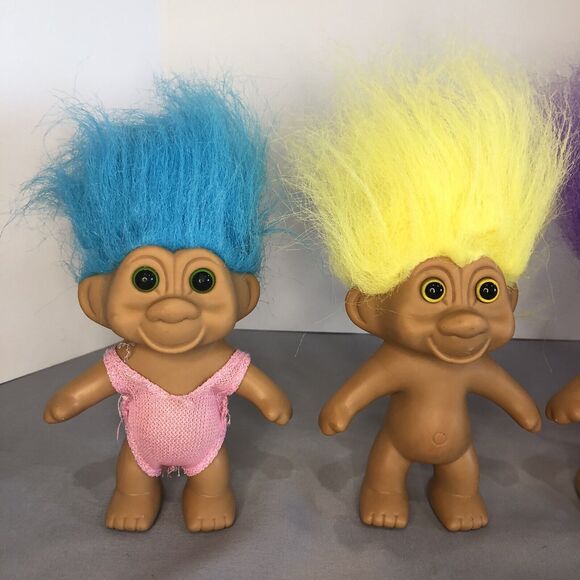Vintage Lot Of‎ 4 TNT Trolls 1991 Doll Toy 5" - Picture 3 of 8